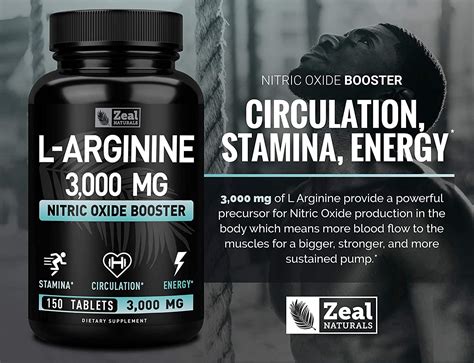 L Arginine 3000mg (150 Tablets | 1000mg) Maximum Dose L-Arginine Nitric ...