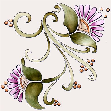 Art Nouveau Flowers 1 23Dec11 by Artwyrd on DeviantArt