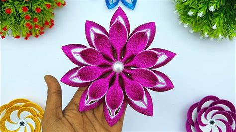 How To Make Flowers With Glitter Foam Sheet