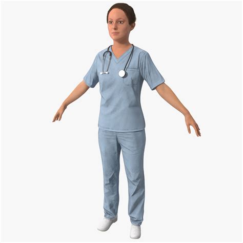 3d nurse rigged model