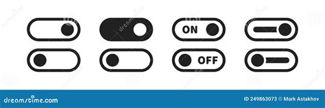 Toggle Switch Icon Set. Vector Illustration. on Off Slider Toggle ...