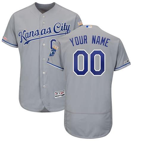 Men's Kansas City Royals Majestic Gray Road Authentic Collection Flex ...