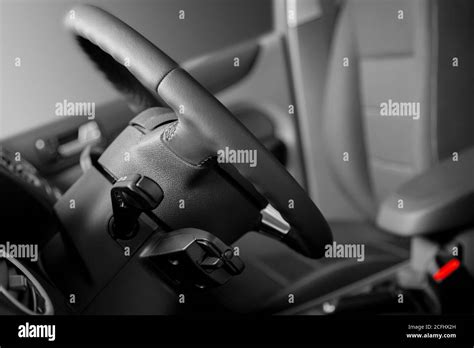 Interior of a modern car in grey colors Stock Photo - Alamy