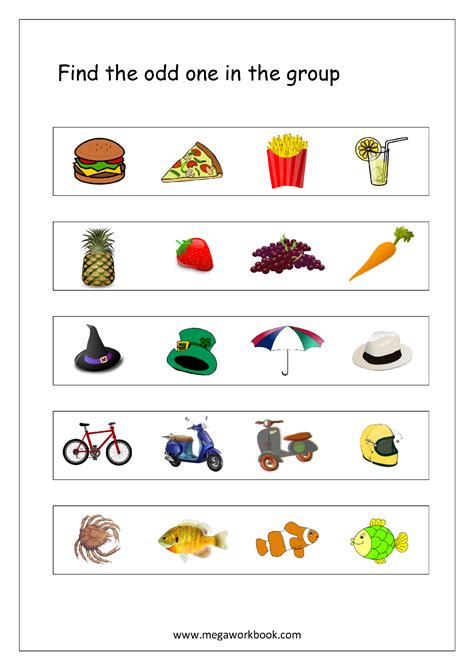 Odd One Out - Worksheet 4 | Preschool worksheets, Phonics for kids, Fun ...