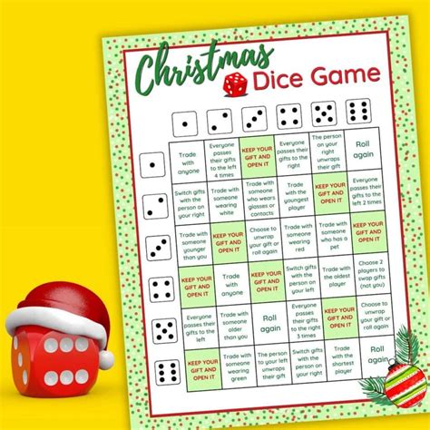 The Christmas Dice Game - A Fun Gift Exchange Printable Game!