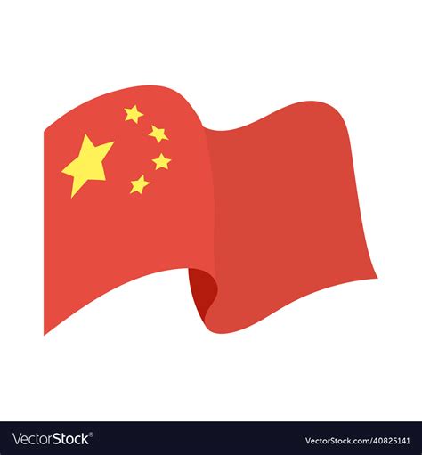 China flag waving Royalty Free Vector Image - VectorStock