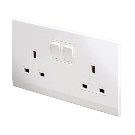 Simplicity 13A DP Double Plug Socket with Switch White - RetroTouch ...