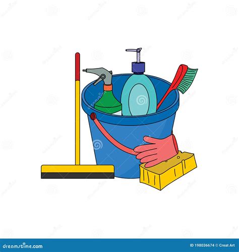 Cleaning Supplies Clip Art Illustration Vector Isolated Stock Vector ...