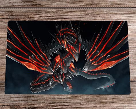 Yugioh Tcg Ccg Duel Playmat Red-eyes Darkness Dragon Anime Trading Card ...