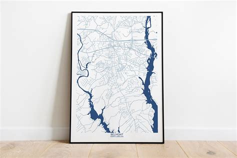 Belmont NC Map Pittsburgh Map Company - Etsy