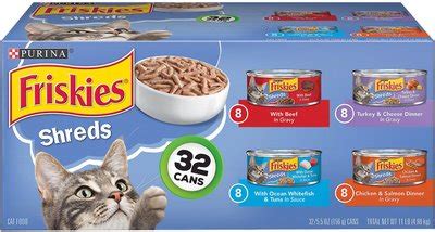 FRISKIES Shreds Variety Pack Canned Cat Food, 5.5-oz, case of 32 ...