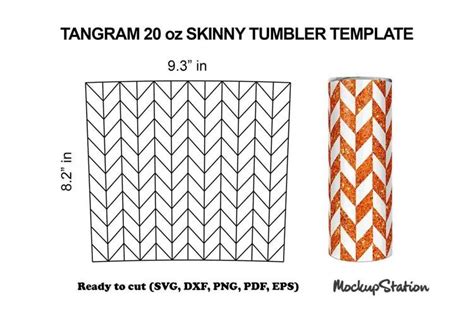 Tangram 20oz Skinny Tumbler Template SVG, DXF, PNG | Skinny tumblers ...