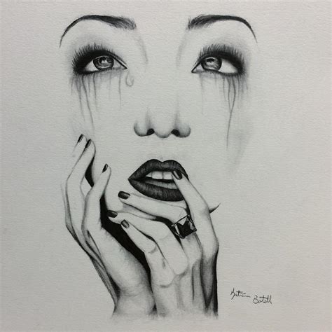 Girl Crying Drawing