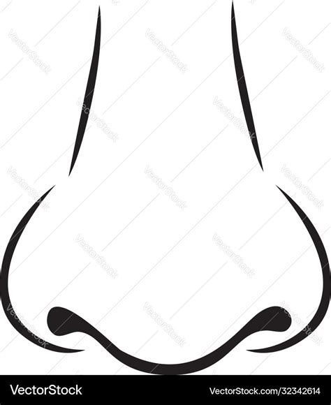 Human nose outline icon Royalty Free Vector Image