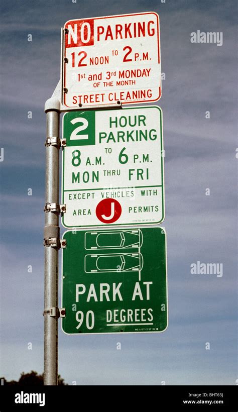 street parking signs Stock Photo - Alamy