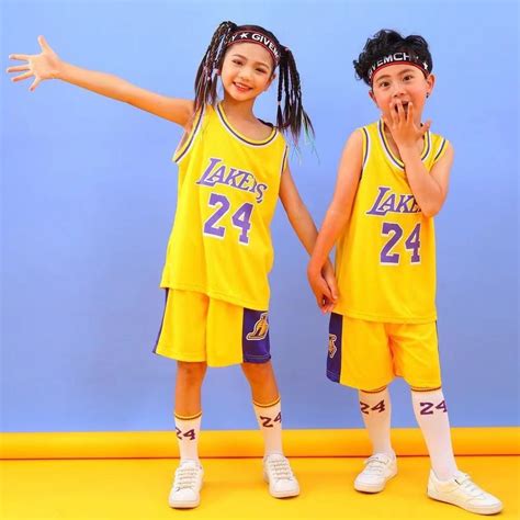 L.A Lakers Jersey #24 Kobe Bryant Jersey Kids Tops+Shorts Jersey Set ...