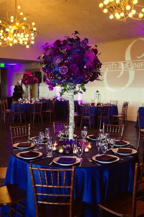 Navy Blue And Purple Wedding Decor - DECORHJ