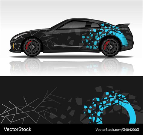 Wrap car decal design custom livery race rally Vector Image