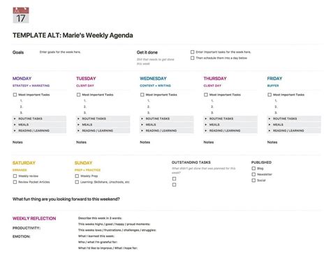 Notion Work Schedule Template