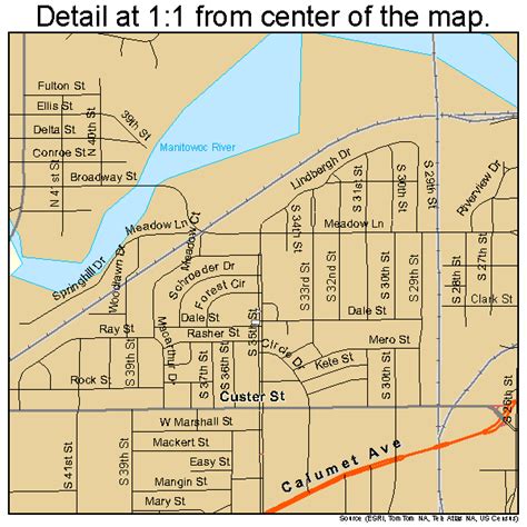 Manitowoc Wisconsin Street Map 5548500