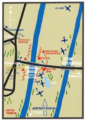 Pegasus bridge map | Map in watercolour and acrylic (with ha… | Flickr