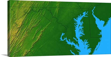 Maryland topographic map Wall Art, Canvas Prints, Framed Prints, Wall ...