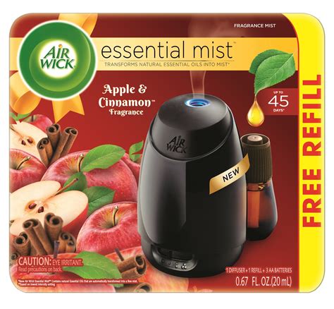 Air Wick Essential Oils Diffuser Mist Kit (Gadget + 1 Refill), Apple ...