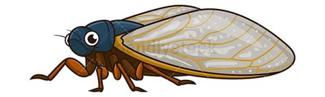 Cute Cicada Cartoon Vector Clipart - FriendlyStock