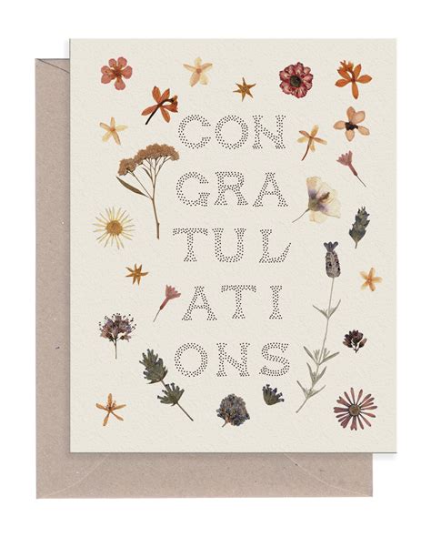 Pressed Flowers Congrats Card | Congratulations card, Congrats card, Cards