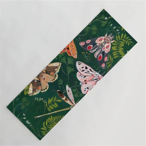 Moths and dragonfly Yoga Mat by claramcallister #YogaMat #painting # ...