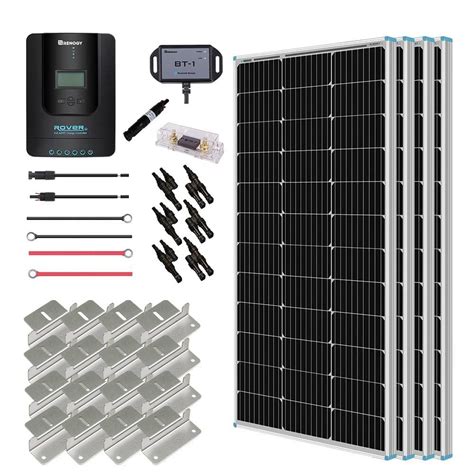 Renogy 400-Watt 12-Volt Off-Grid Solar Premium Kit w/ 4-Piece 100W ...