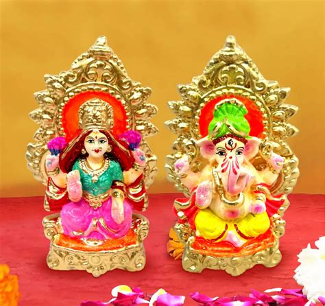 Multicolor Laxmi Ganesh Idol Pair, 5.5" at best price in Alwar | ID ...