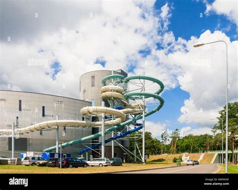 Water slides of the Aquapark in Druskininkai, Lithuania Stock Photo - Alamy