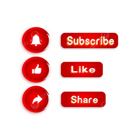 Like Share Subscribe Vector Design Images, Youtube Logo With Subscribe ...