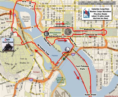 DCRRC SLR: 16 Mile Marine Corps Marathon Route