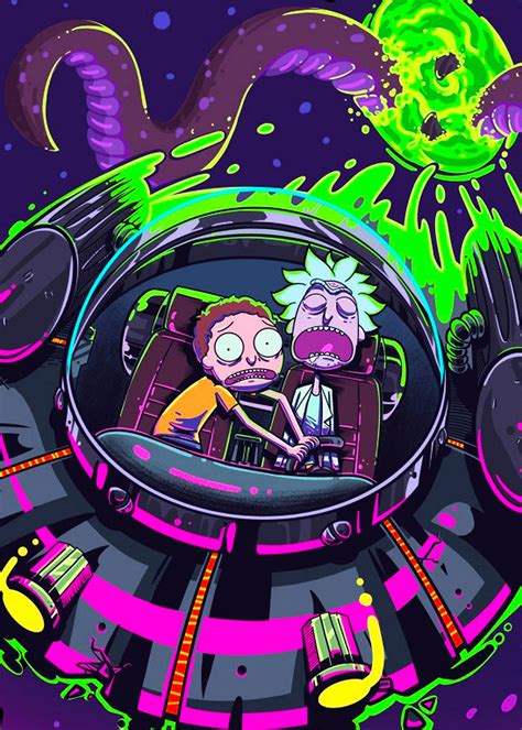 Rick and Morty Escape on Spaceship | Rick and morty image, Rick and ...