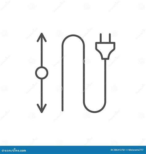 Cable Length Line Outline Icon Stock Vector - Illustration of cable ...