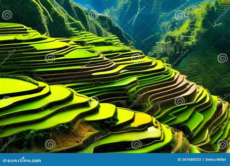 Banaue rice terraces stock illustration. Illustration of ecology ...