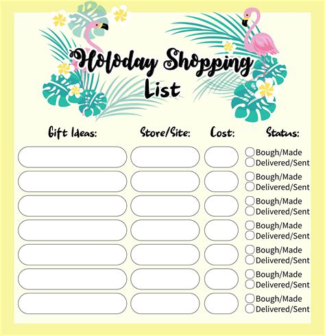 Free Printable Christmas Shopping List | Printablee