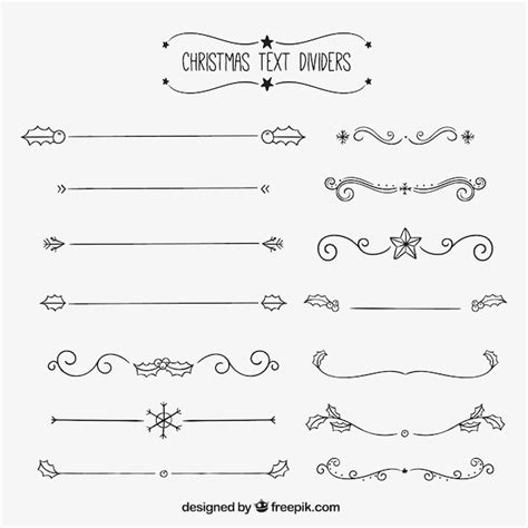 Free Vector | Hand drawn christmas text dividers