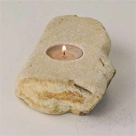 Handmade Candle Holder - Mandras Sandstone - Piatraonline UK