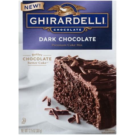 Ghirardelli Dark Chocolate Premium Cake Mix, 12.75-Ounce Box - Walmart ...