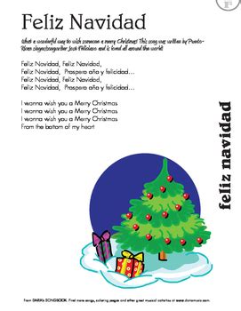 Feliz Navidad Lyric Sheet by World Music With DARIA | TPT