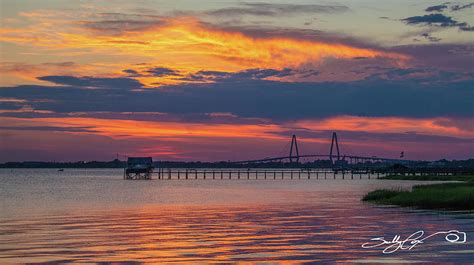 Fiery Sunset at Pitt Street Bridge Photograph by Sullivan Cox | Fine ...