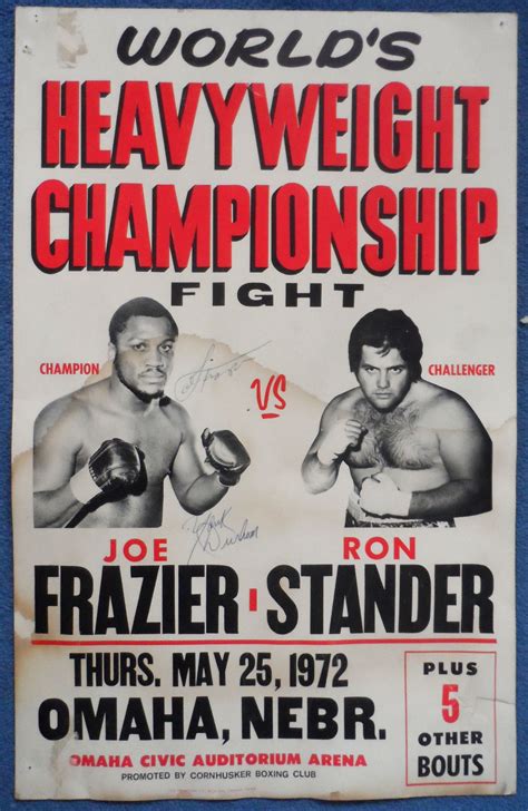 Poster - Frazier vs. Stander | Boxing posters, Vintage boxing posters ...