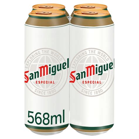 San Miguel Premium Lager Beer 4 x 568ml Pint Cans | BB Foodservice