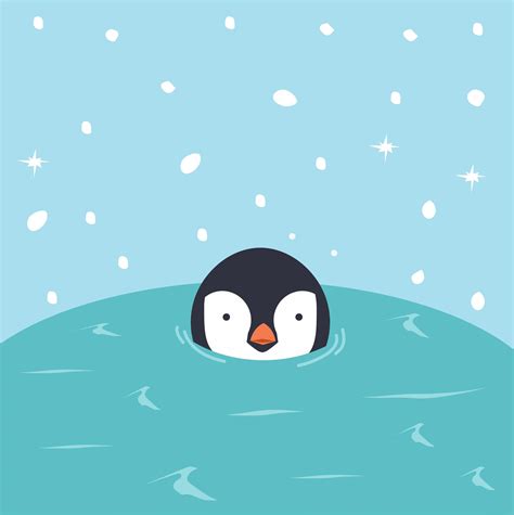 Penguin swimming in water 1750158 Vector Art at Vecteezy