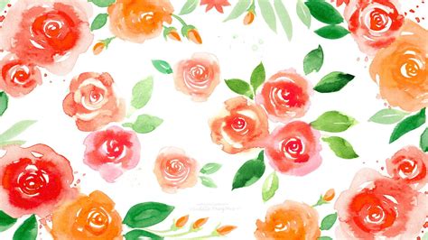 High Resolution Wallpaper Hd 1920X1080 Watercolor Flower Background ...