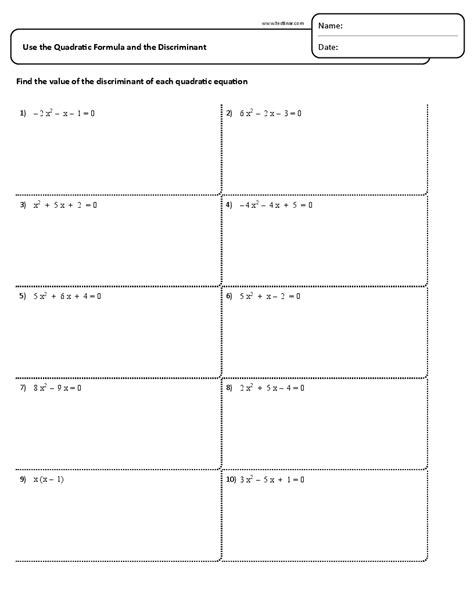 41 The Quadratic Formula And The Discriminant Worksheet - Worksheet Online