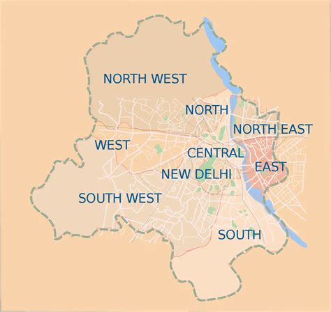 Delhi Districts Map - Mapsof.Net